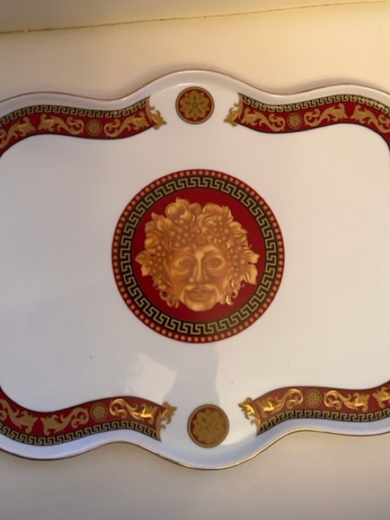 Versace style Other - Gold and Red Medusa Decorative Serving Tray - Home